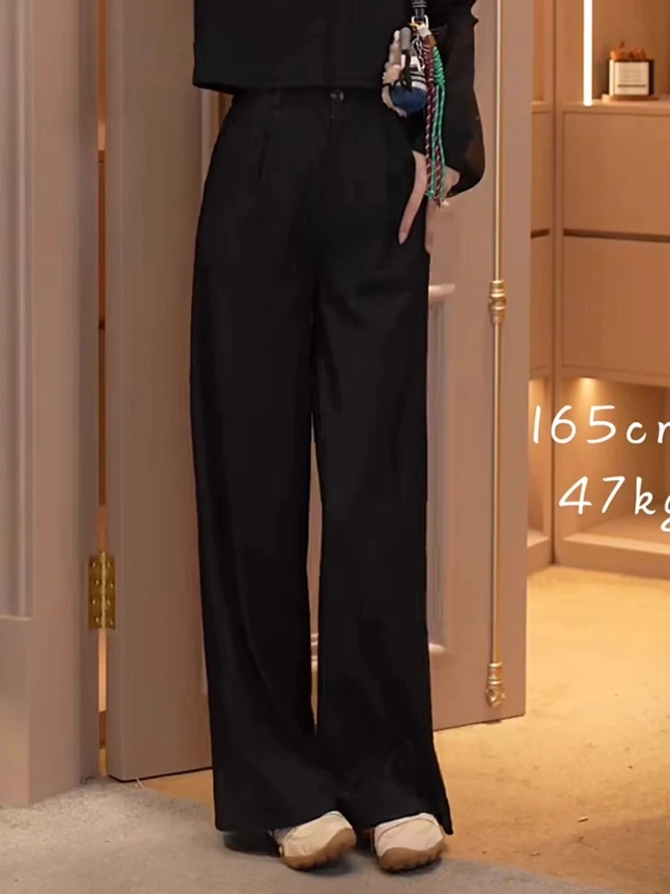 多娜女装同款美拉德牛仔裤女早秋季美式高街高腰阔腿气质百搭裤子