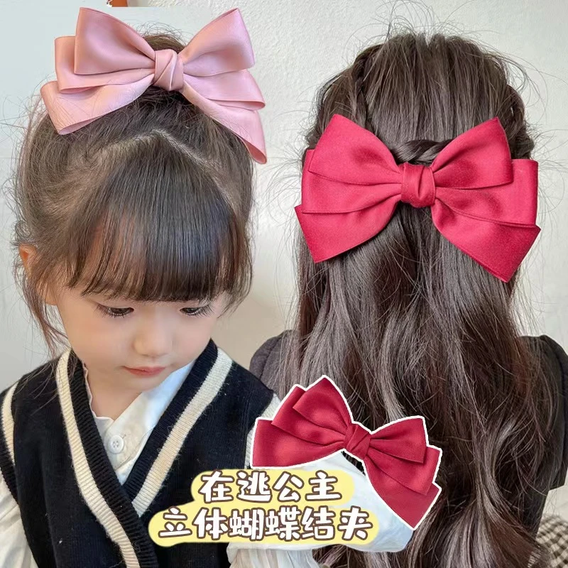 红色大蝴蝶结发夹可爱女童公主发卡