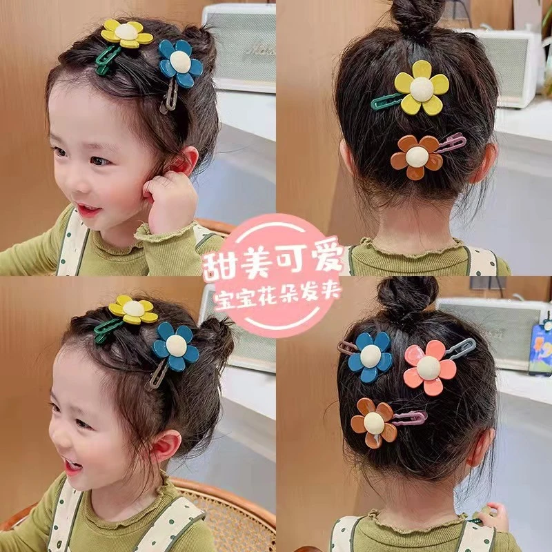 撞色大花朵发夹刘海夹子~~一对装！