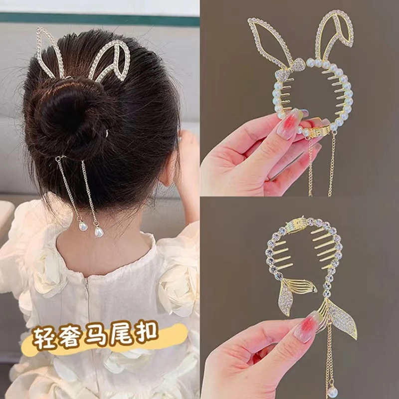 儿童高马尾固定神器发饰女孩丸子头抓夹不伤发马尾扣