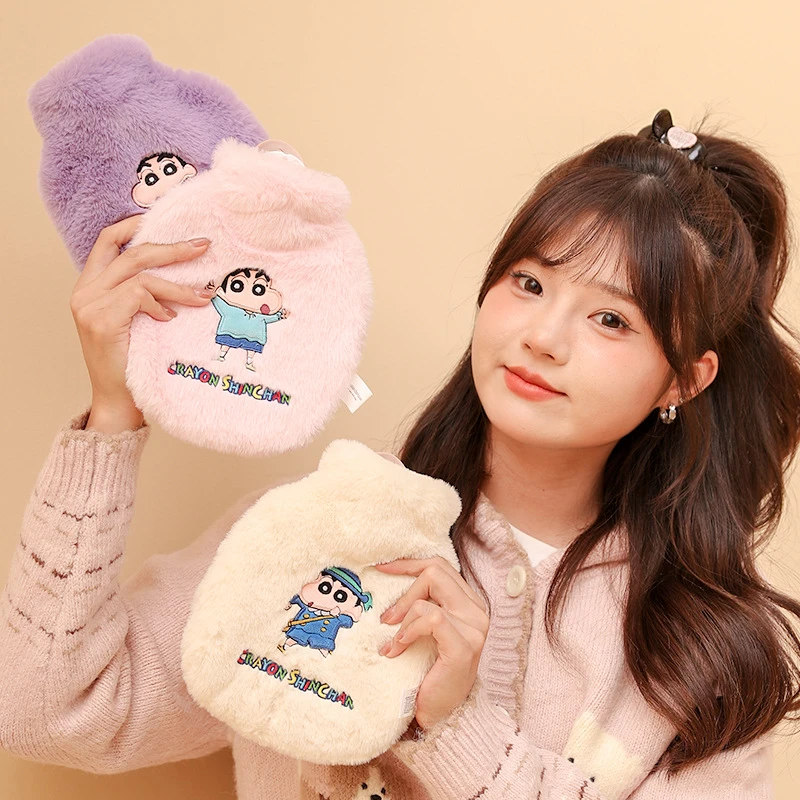 蜡笔小新可爱毛注水热水袋女热敷暖肚子暖宝宝小号迷你灌水暖水袋