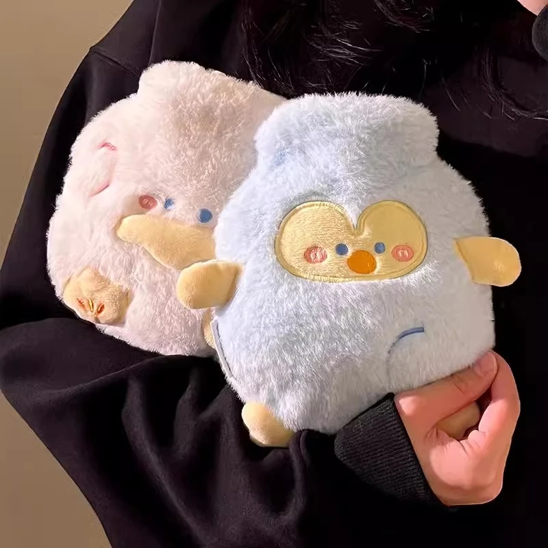 可爱企鹅注水热水袋被窝专用暖手防爆加厚女可插手毛绒灌水暖水袋