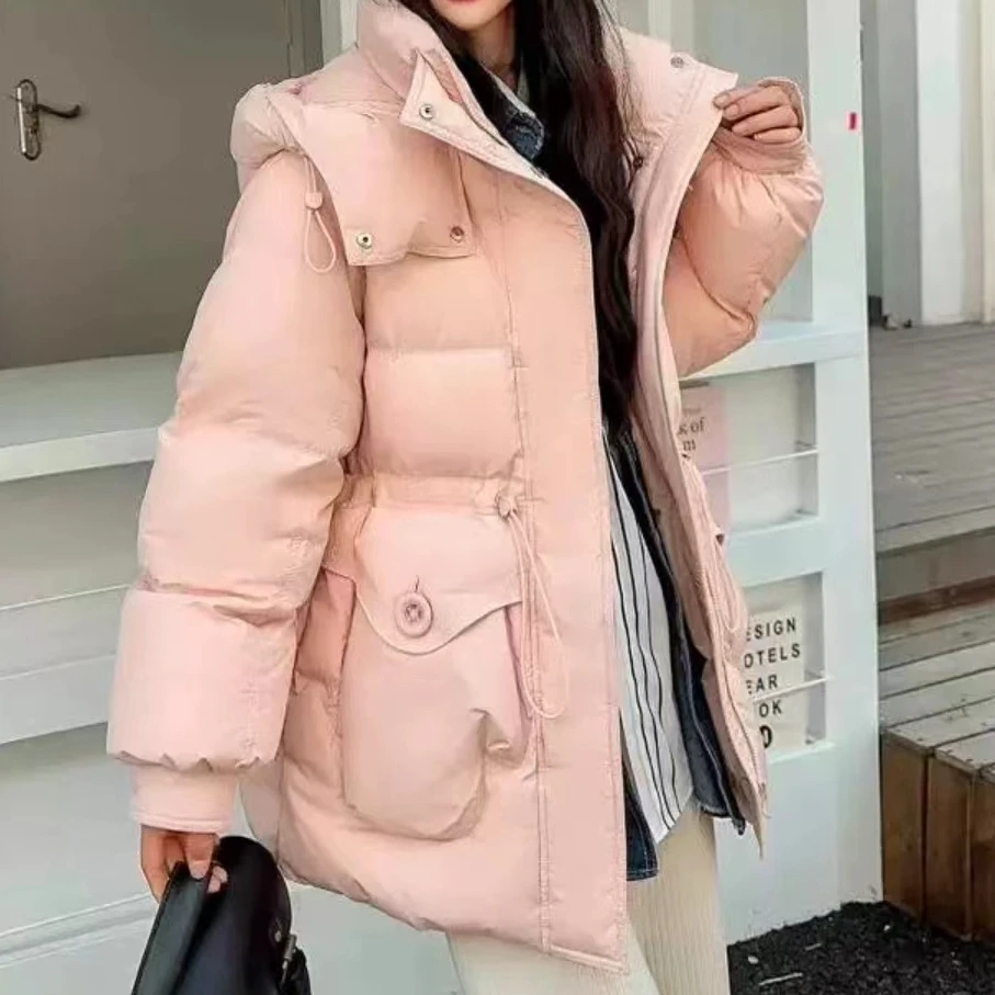 【艾萱萱】8311款设计感加厚女中长款保暖修身外套潮 约72