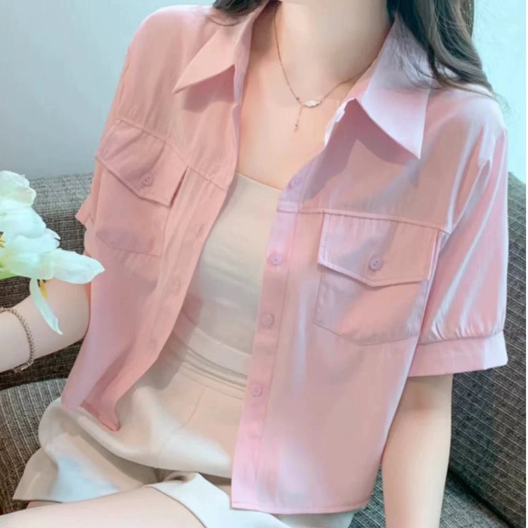 【艾萱萱】6H30款短款背心polo领外套两件套图片与实物不符 约48