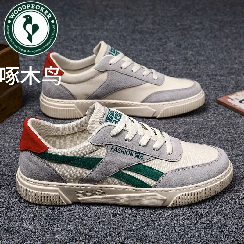 啄木鸟新款男鞋新款韩版潮流百搭帆布潮鞋休闲学生板鞋布鞋运动网