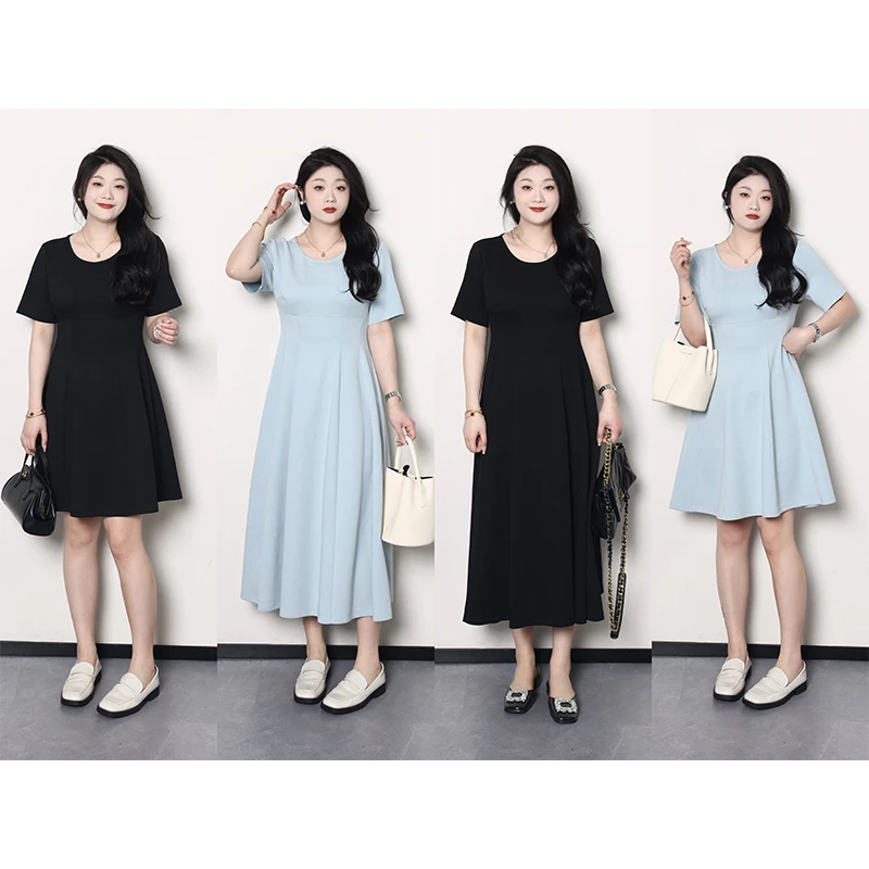 QC宣宣【纯氧少女】微胖大码女装法式长短款连衣裙ZY406J52