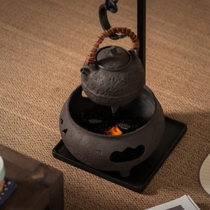 陨石面铸铁壶煮茶壶泡茶专用烧水壶电陶炉煮茶器麟珑老式手工家用