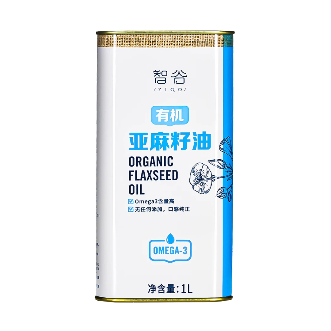 智谷 有机亚麻籽油1L有机初榨食用油营养家庭家用