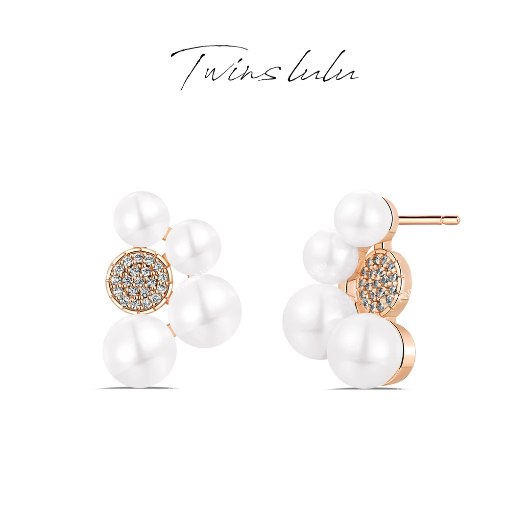 TWINS LULU 流光风 【官方正品】设计师气质珠珠C形耳环TSL1996