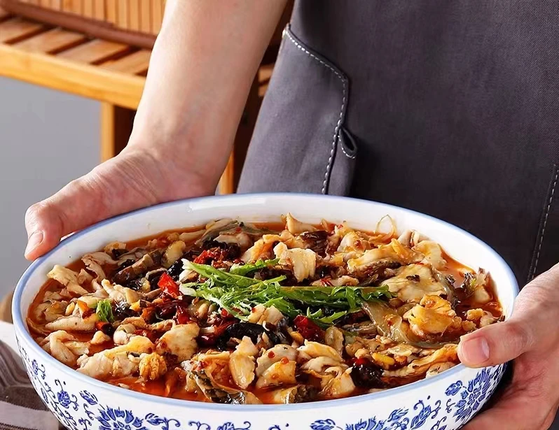 九英寸汤碗一个装青花汤碗大号加厚釉下彩家用陶瓷商用