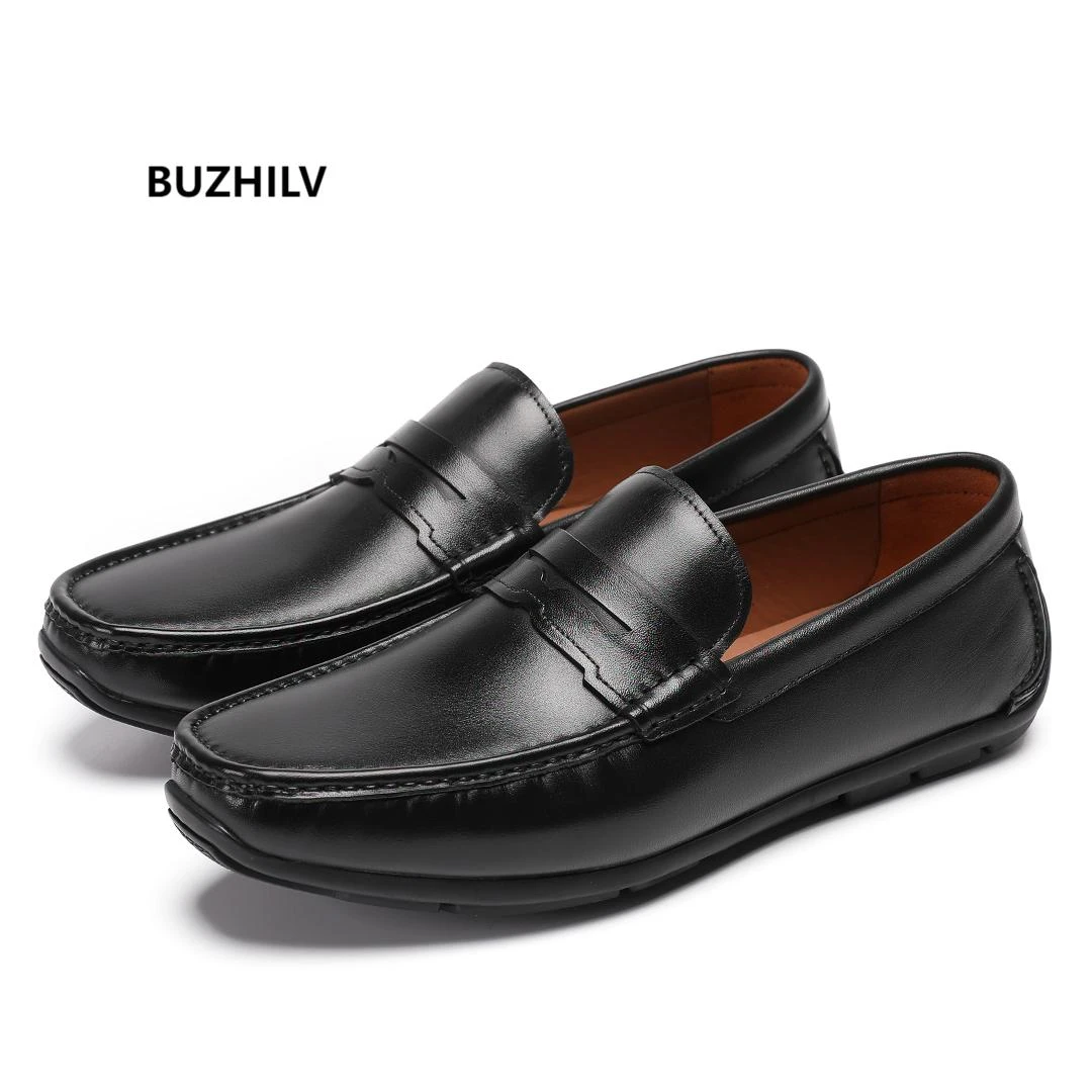 高端一脚蹬时尚豆豆鞋乐福鞋舒适套脚休闲单鞋男鞋驾车鞋真皮男鞋