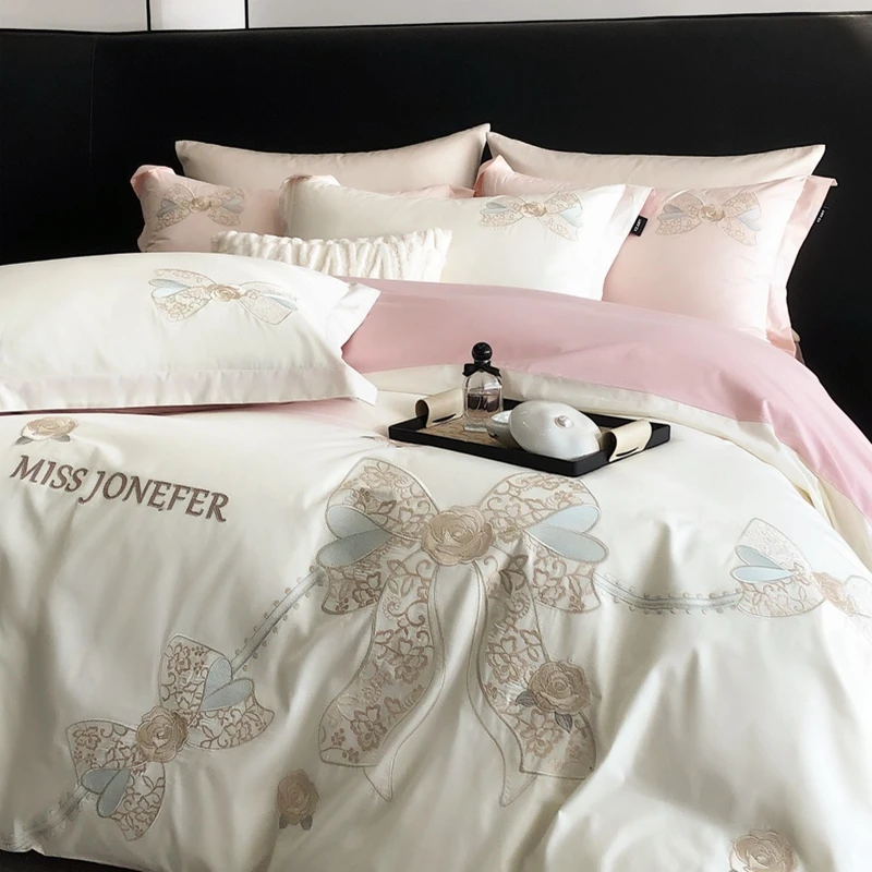 【布兰琪】孤品高端轻奢纯棉四件套纯色标准加大床上用品