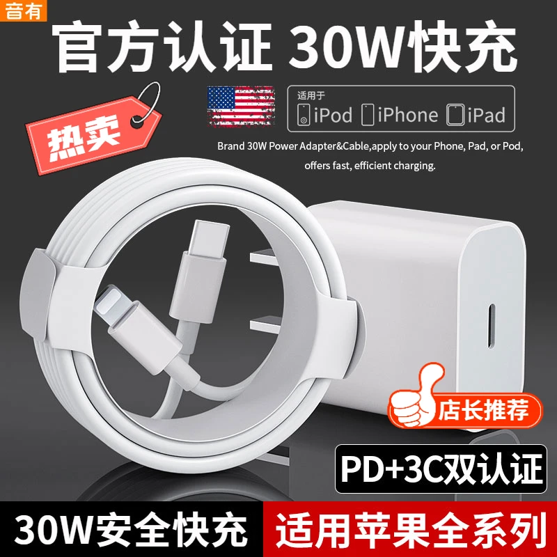 适用苹果30W充电器头14/15手机iPhone13快充12promax正品11数据线