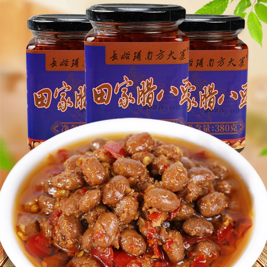 湖南特产香辣腊八豆酱豆子优质食用剁椒黄豆酱下饭菜计划380g