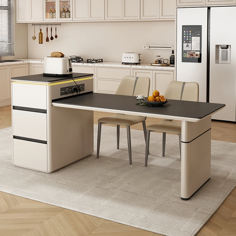 小户型岛台餐桌岛台餐桌一体家用小户餐厅亚克力伸缩岛台开放式