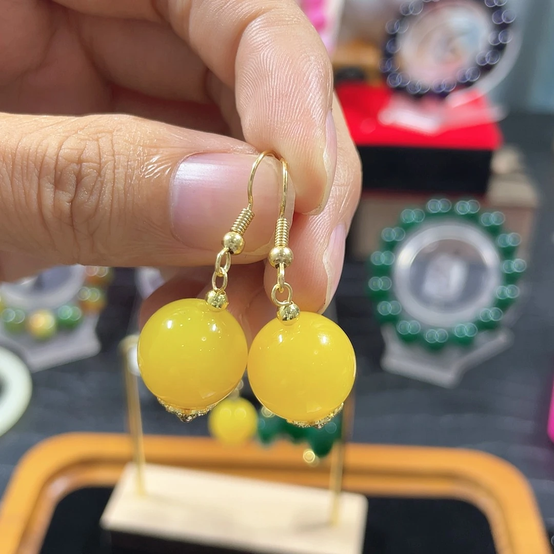 玛瑙/玉髓耳坠合金