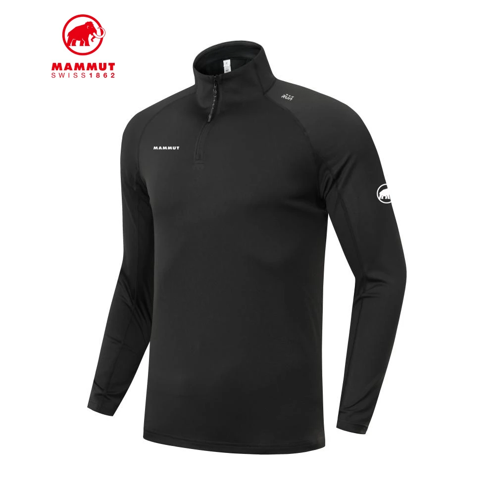 Mammut/猛犸象春秋新款户外运动立领半拉链速干透气弹力t恤长袖男