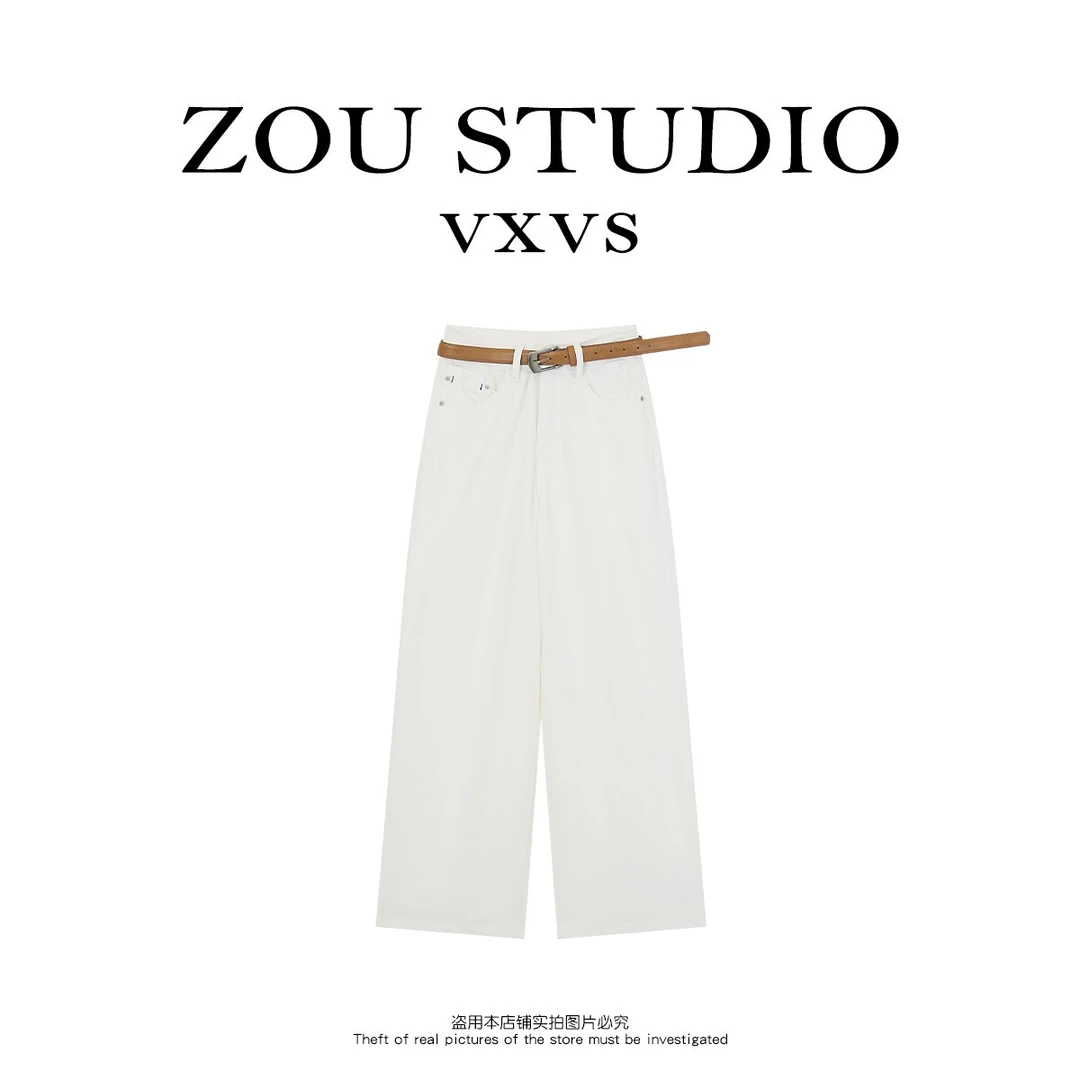 ZOU STUDIO VXVS 冰感牛仔   新款百搭做旧水洗牛仔裤3371