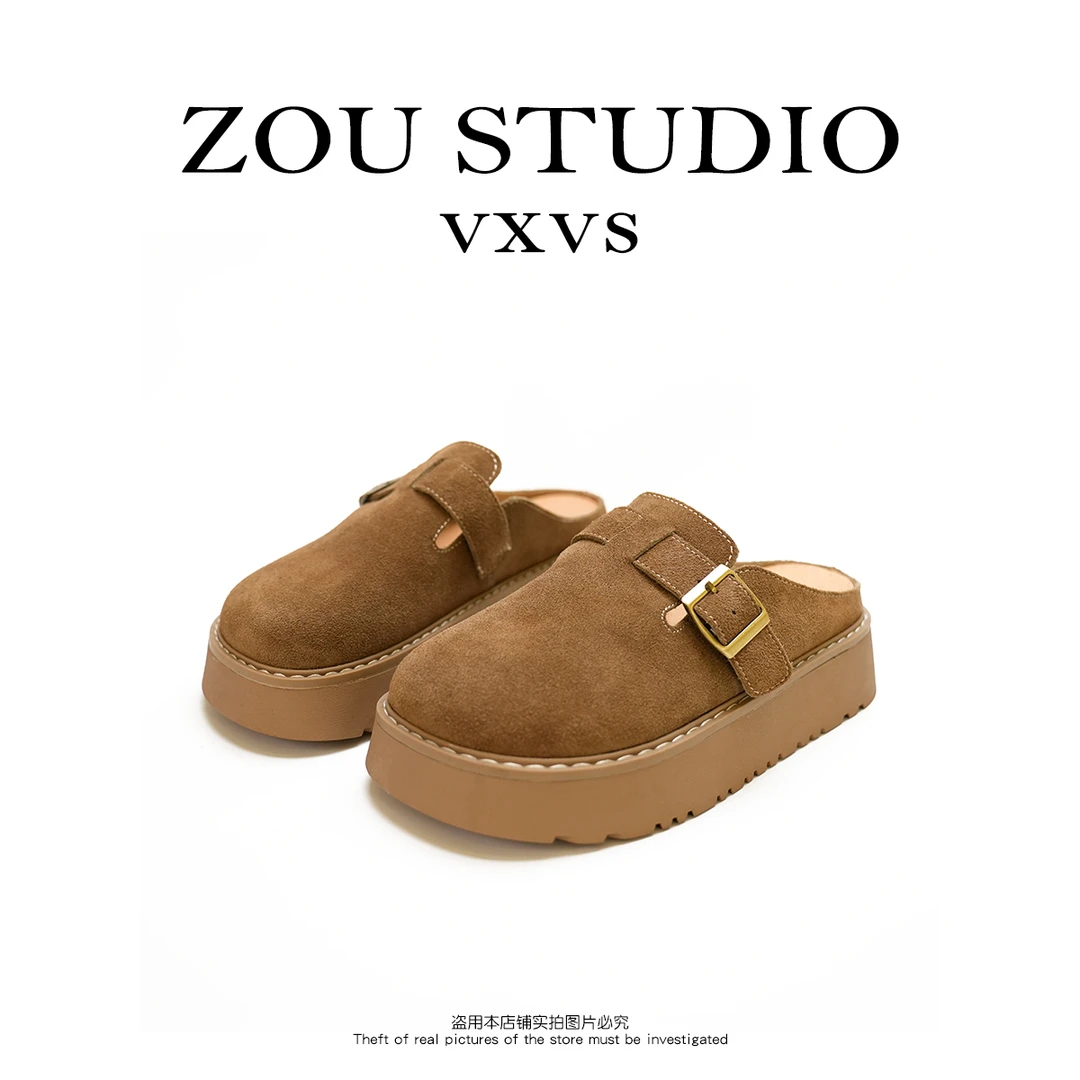ZOU STUDIO VXVS 博肯鞋 ins款百搭勃肯厚底半拖鞋 B83