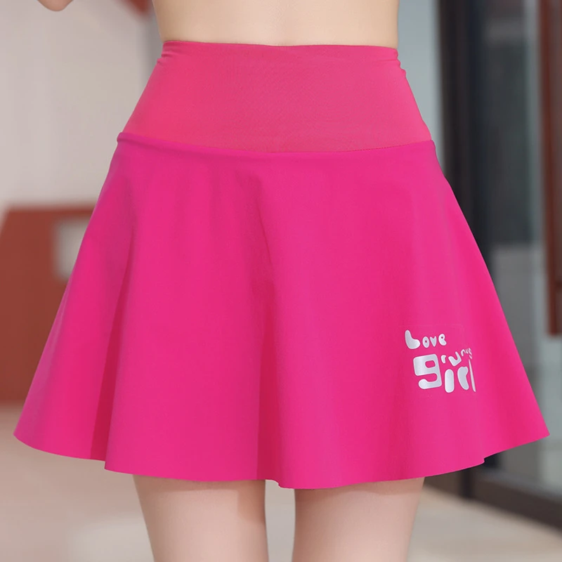 夏季速干防走光运动裙大码显瘦瑜伽春夏宽松跑步马拉松裤裙女