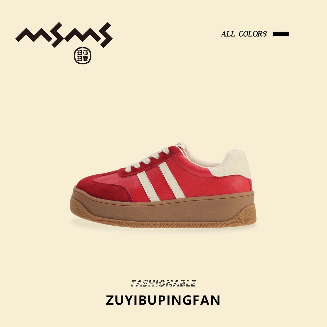 【玛莎玛索】036-11女款单鞋板鞋百搭小众厚底鞋子女鞋休闲鞋春季