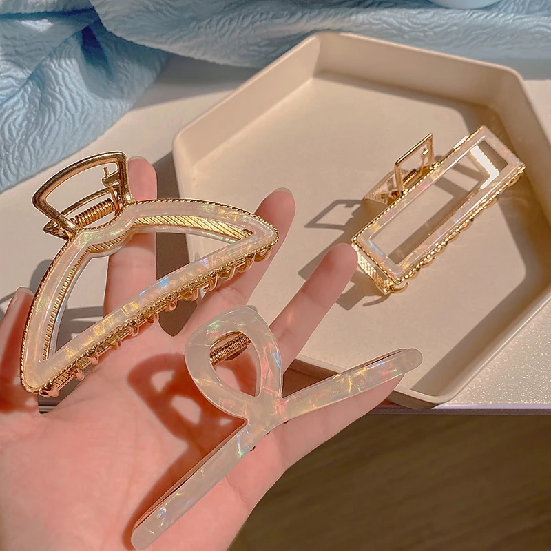 轻奢盘头发抓夹鲨鱼夹子大号抓夹头发夹醋酸气质头饰ins发饰发卡