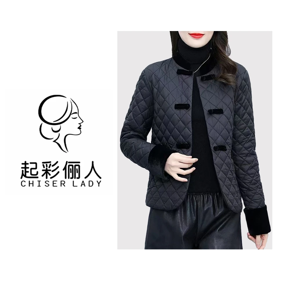 国风盘扣小香风棉服冬季加厚气质百搭外套015