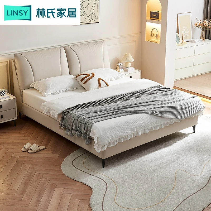 林氏家居云端白马皮艺床主卧大床高箱储物软包床TPC366  WB LR