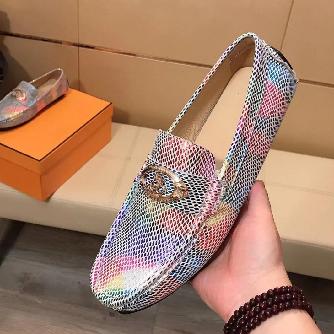 佰仕时尚豆豆鞋真皮百搭乐福鞋透气夏季低帮皮鞋潮流男士驾车软底