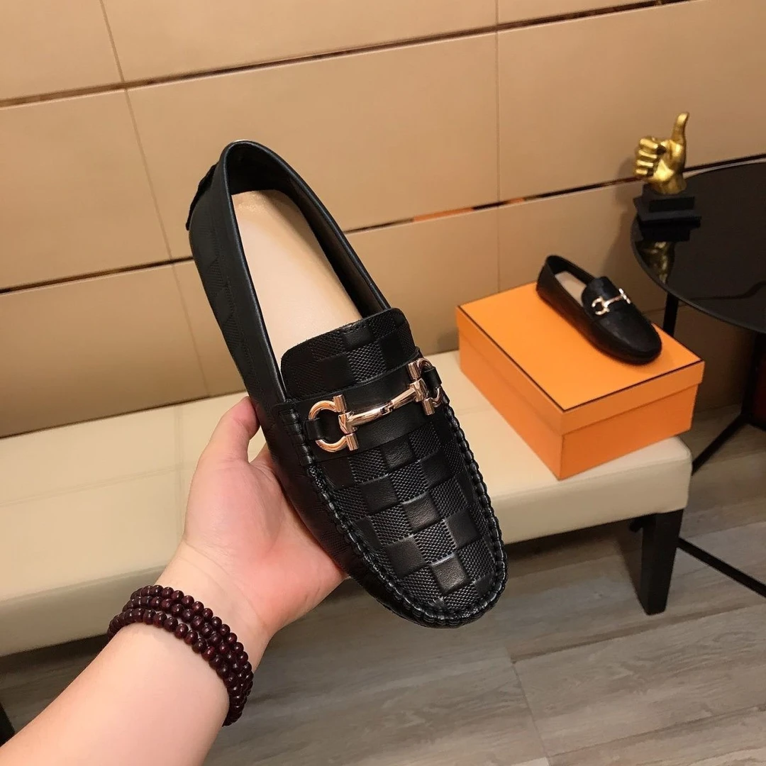 新款鳄鱼真皮豆豆鞋男士皮鞋透气懒人潮流商务脚蹬套脚百搭驾车鞋