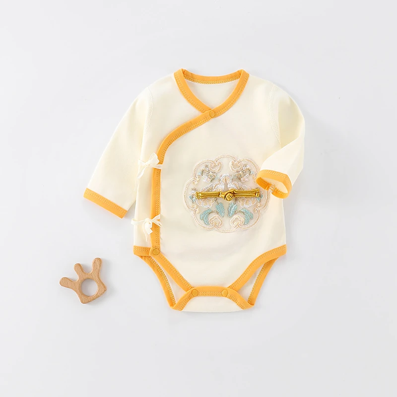 （新生儿）刺绣国风 四季款无骨棉毛哈衣宝宝纯棉