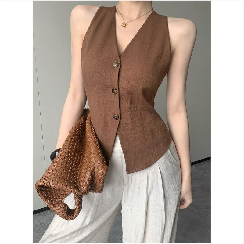 JIJINQI时尚气质显瘦无袖上衣时尚百搭背心打底JINQCSP0610