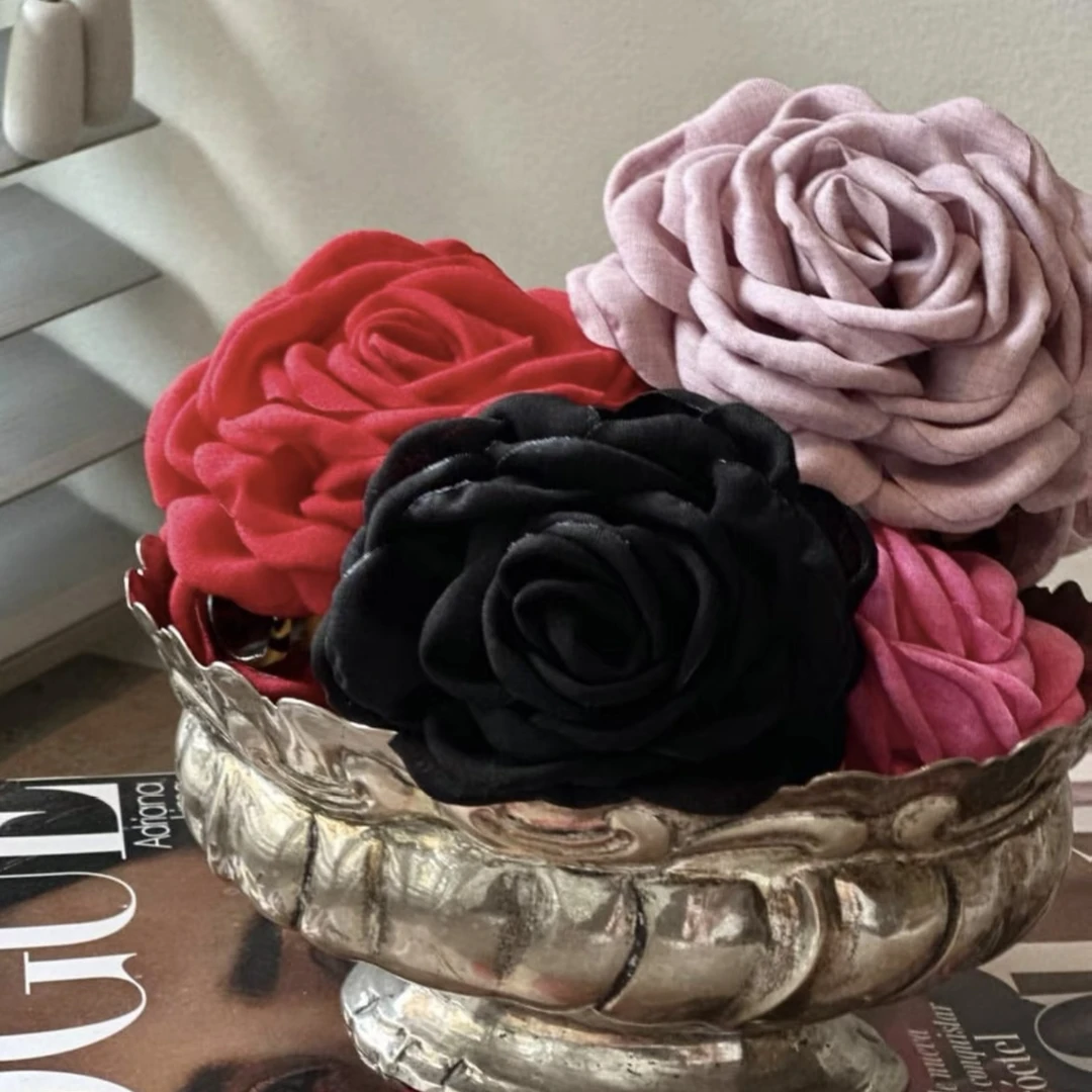 秋冬复古立体大花抓夹法式浪漫花朵大抓夹小香风发夹韩版百搭气质