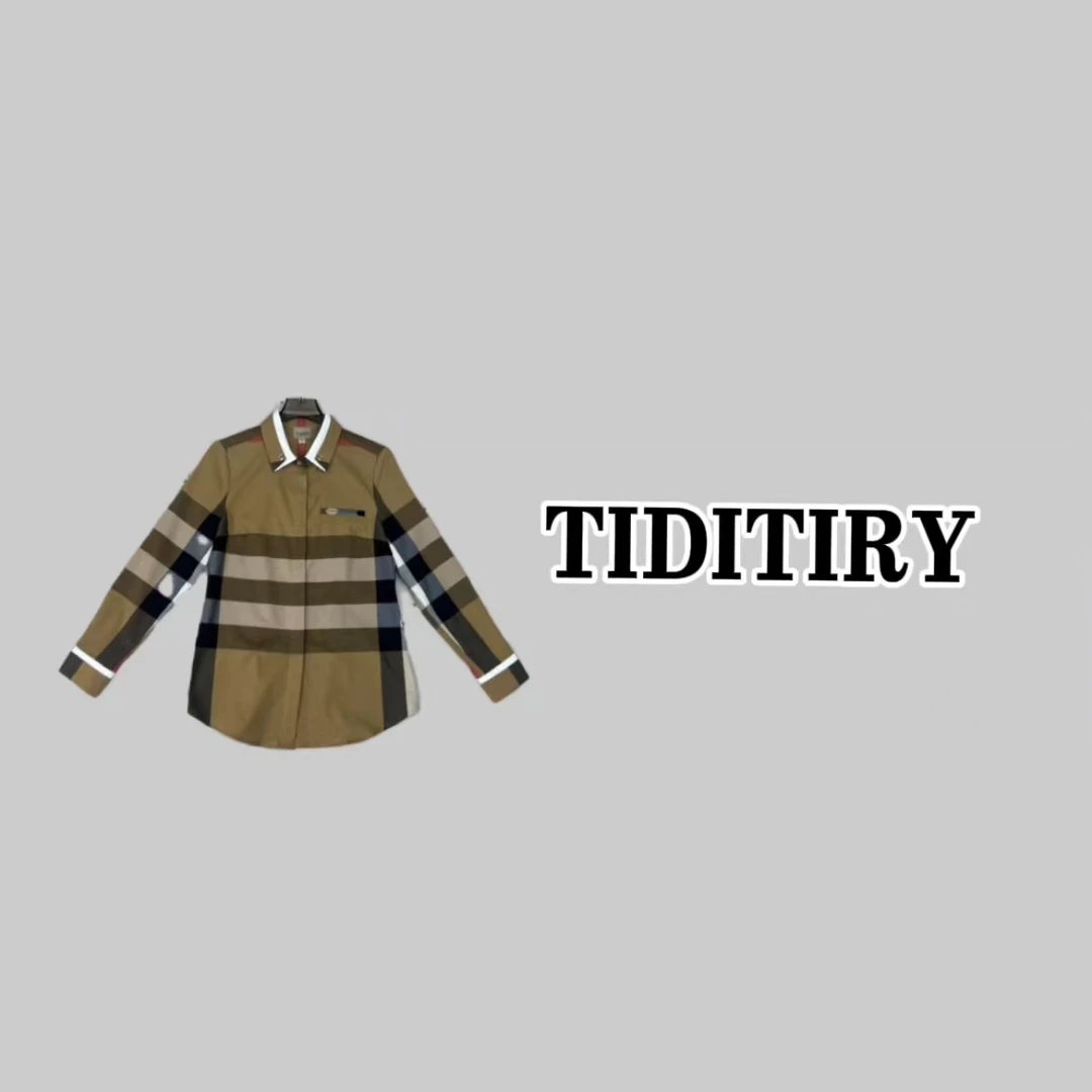 翻领拼接女士长袖修身款衬衫013