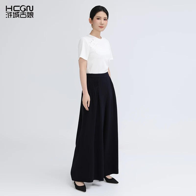 浒城古娘国潮新中式国风女装夏意夏上衣圆领短袖正肩t恤BCL181092