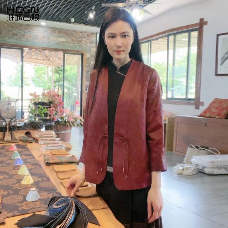 桑蚕丝精致印花宽松百搭气质舒适凉爽夏季女系带外披外套WL033110