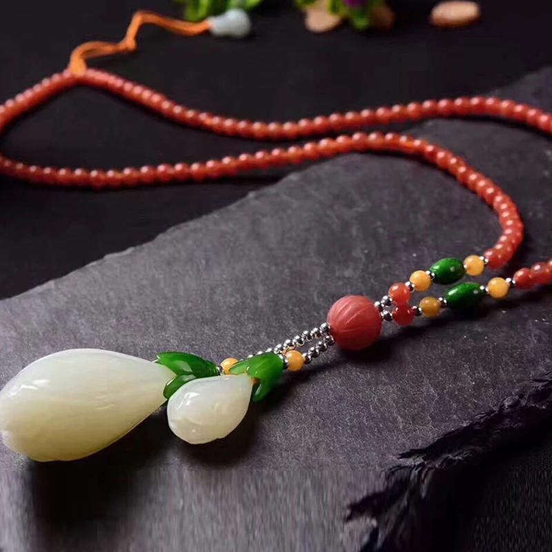 非金属布艺项链 中式气质百搭风时尚精致轻奢女士毛衣链-XL99101