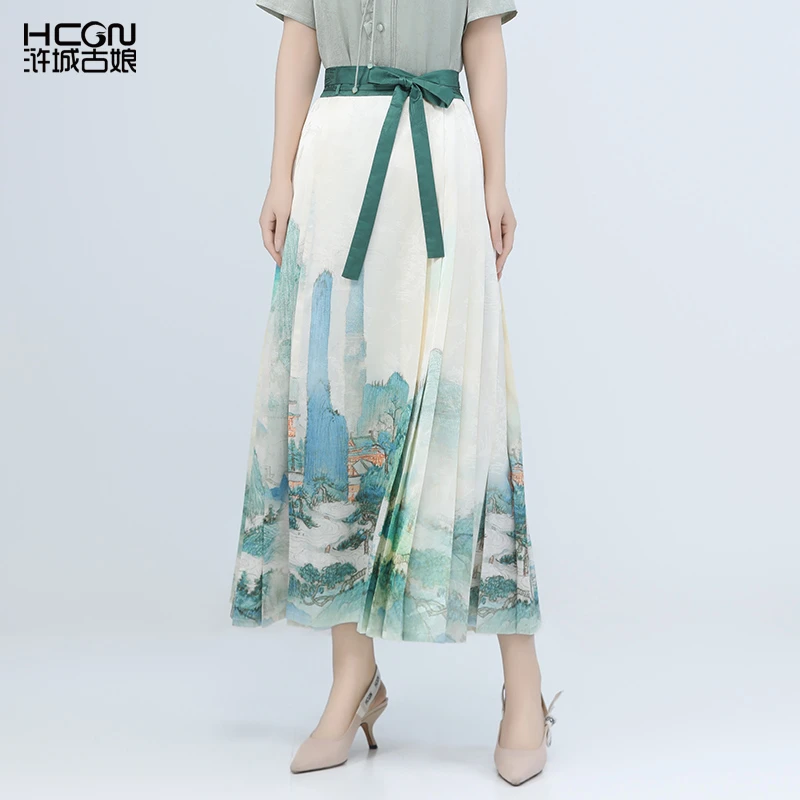 【仙山楼阁】汉服女成人新款高端印花马面裙半身裙夏天薄款BCL19755