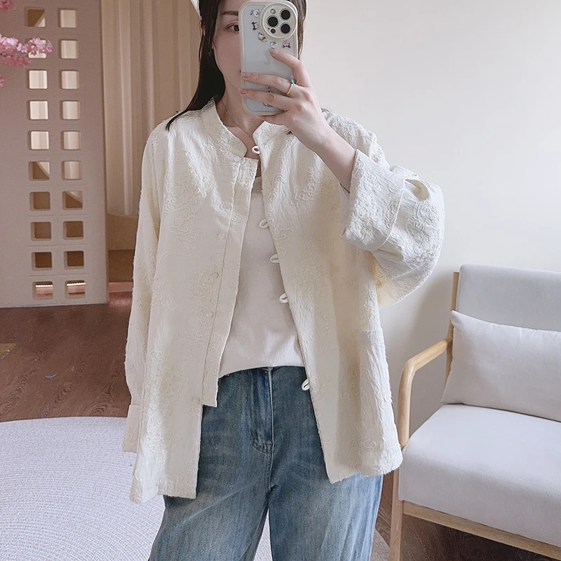 【恬淡】春季重工刺绣定制休闲廓形开衫外套 51780