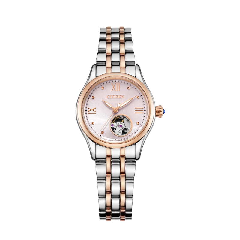 机械不锈钢间粉金色时尚气质女士手表PR1044-87X