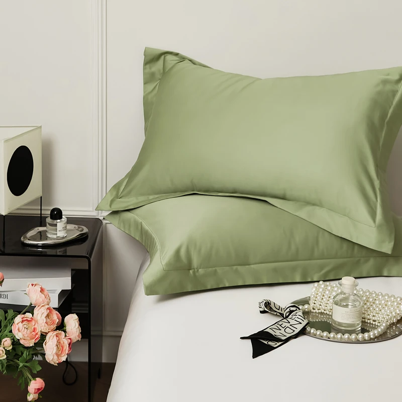 100%棉长绒棉枕套莫兰迪色系ins风居家单枕套一对装全棉枕头套