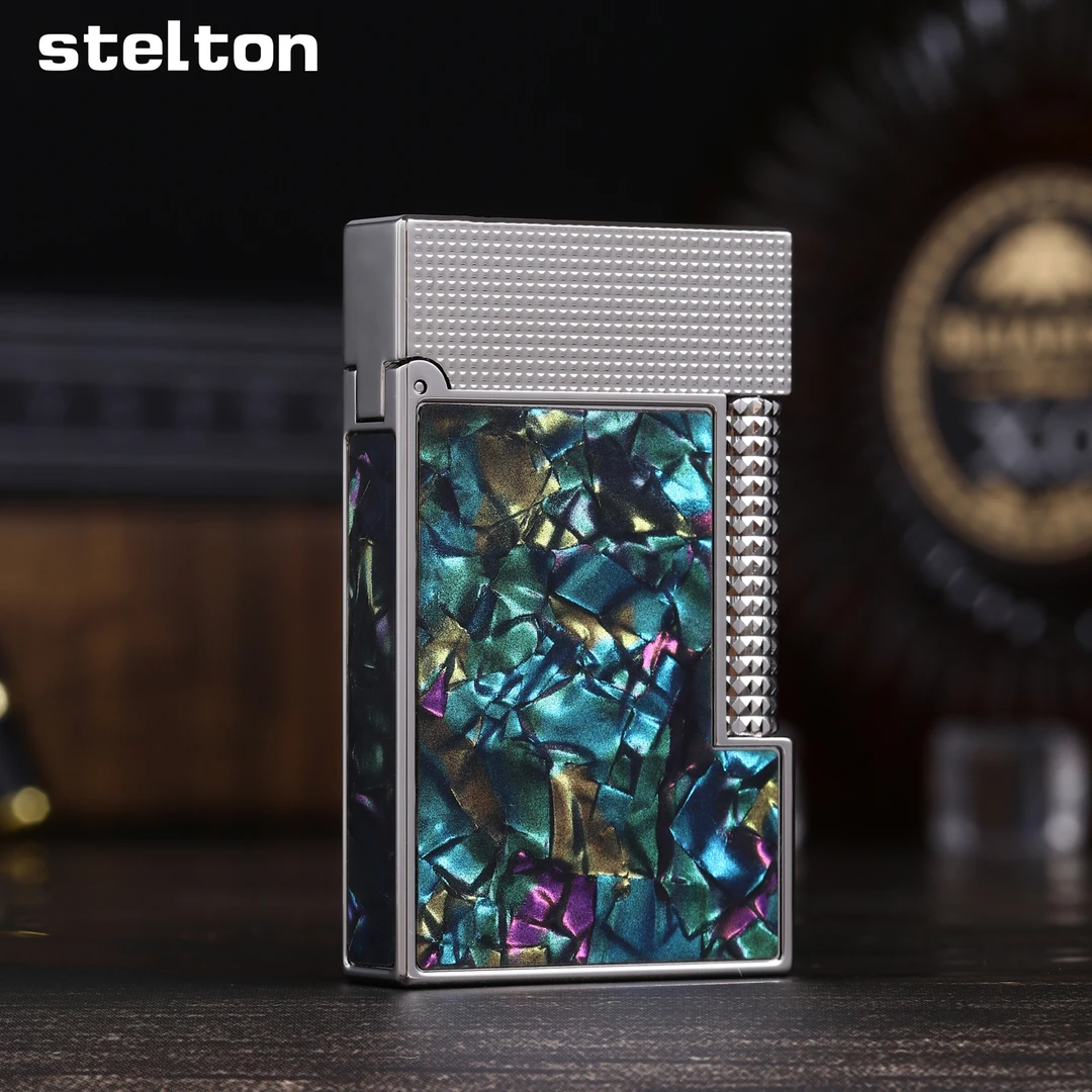 【STELTON】幻彩蓝贝银头四面贝打火机气高档经典个性创意JY