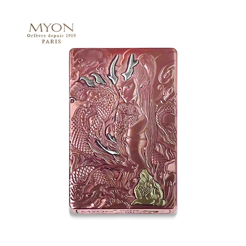 MYON紫铜镶嵌浮雕（龙风女）