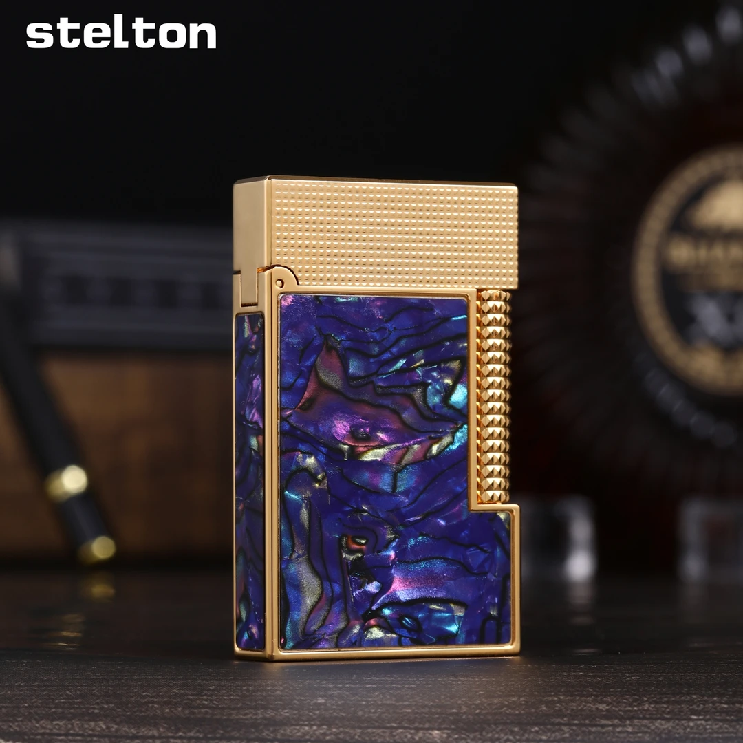 【STELTON】幻彩紫贝金头四面贝打火机气高档经典个性创意JY