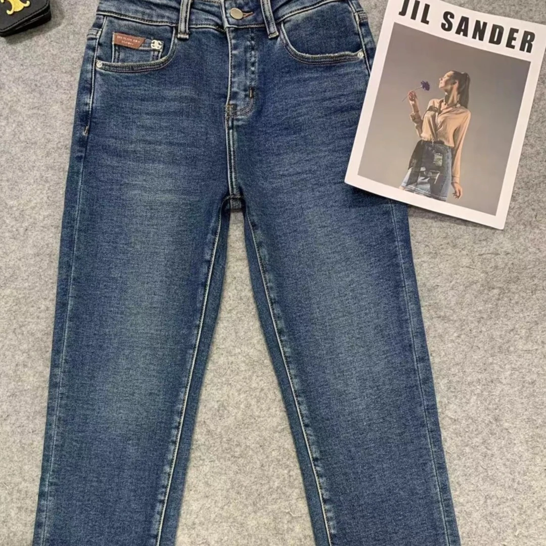 秋冬新款高腰四面弹牛仔裤J304