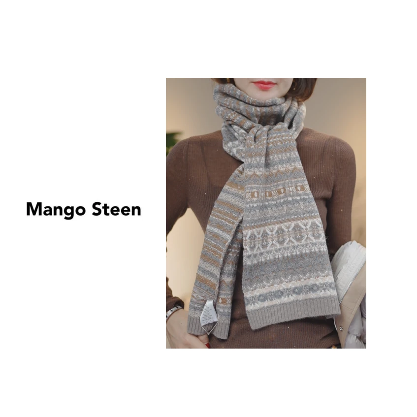 LP老钱花色条纹围巾K2369