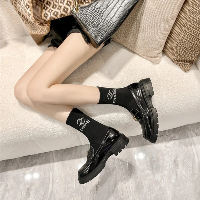 【KoKo】2024秋新款厚底单鞋真皮乐福鞋女小皮鞋黑色厚底百搭时尚