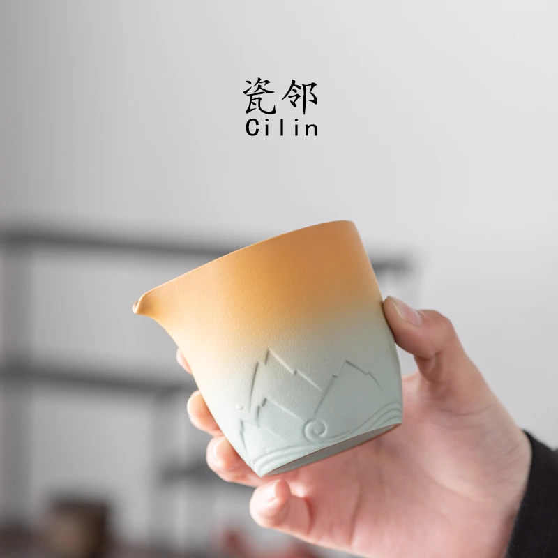 国潮陶瓷公道杯家用茶海分茶器中式功夫茶具配件公杯过滤茶漏套组