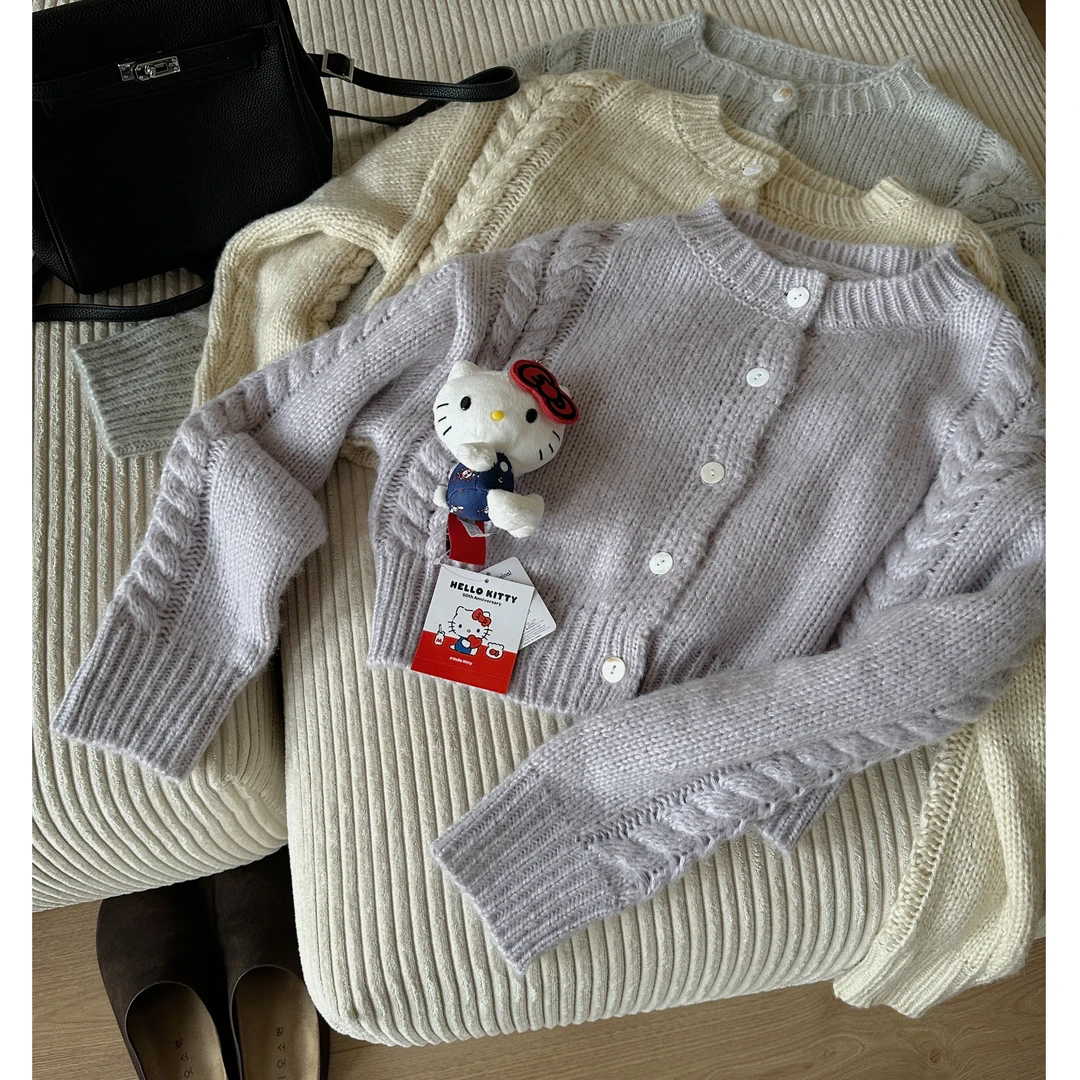 Our2【麻花毛衣】百搭秋季慵懒风毛衣开衫【B6996】