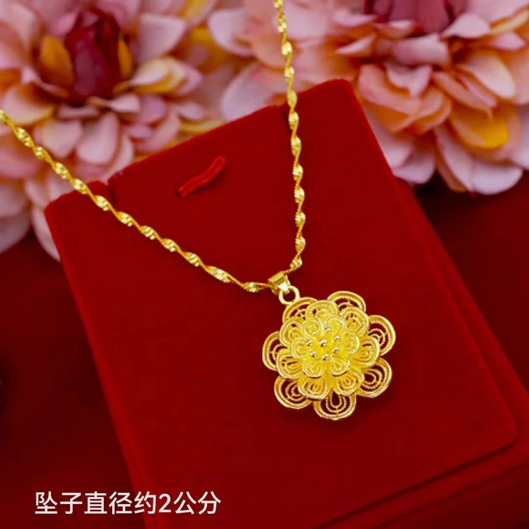 铜合金项链 精美时尚【花开富贵项链】女款气质百搭不掉色首饰品